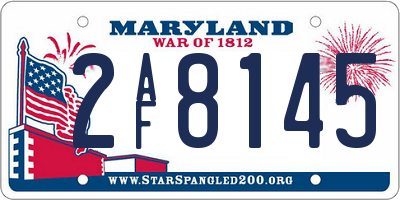 MD license plate 2AF8145