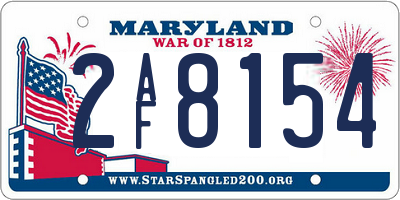 MD license plate 2AF8154