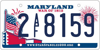 MD license plate 2AF8159