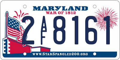 MD license plate 2AF8161
