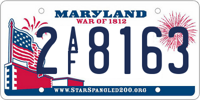 MD license plate 2AF8163