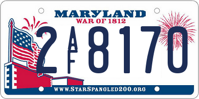 MD license plate 2AF8170