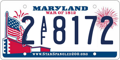 MD license plate 2AF8172