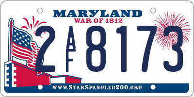 MD license plate 2AF8173