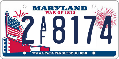 MD license plate 2AF8174