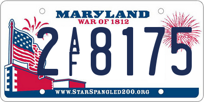 MD license plate 2AF8175