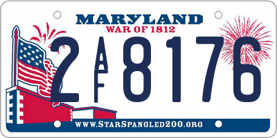 MD license plate 2AF8176