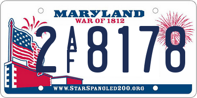 MD license plate 2AF8178