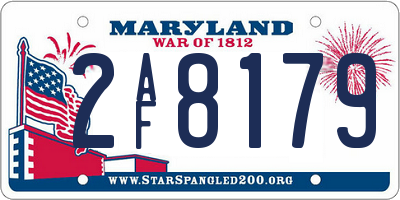 MD license plate 2AF8179