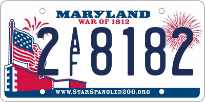 MD license plate 2AF8182