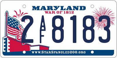 MD license plate 2AF8183