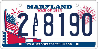 MD license plate 2AF8190
