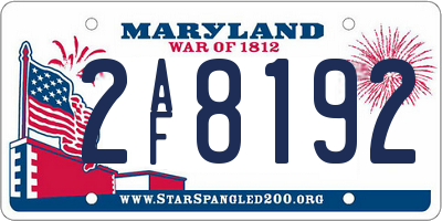 MD license plate 2AF8192