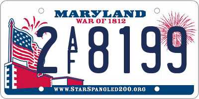 MD license plate 2AF8199