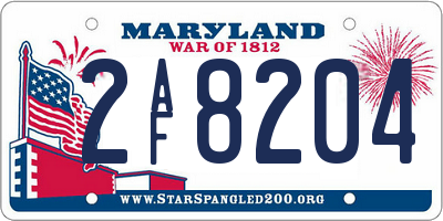 MD license plate 2AF8204