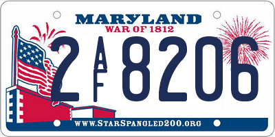 MD license plate 2AF8206