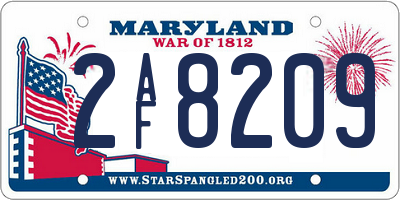 MD license plate 2AF8209