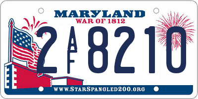 MD license plate 2AF8210