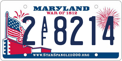 MD license plate 2AF8214