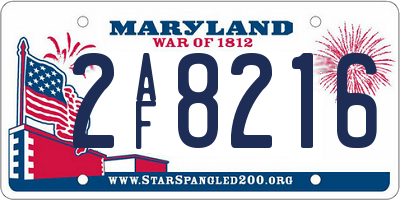 MD license plate 2AF8216