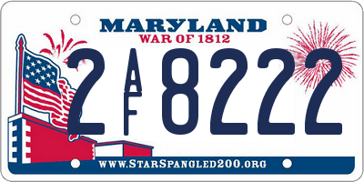 MD license plate 2AF8222