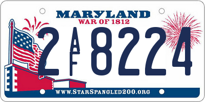 MD license plate 2AF8224