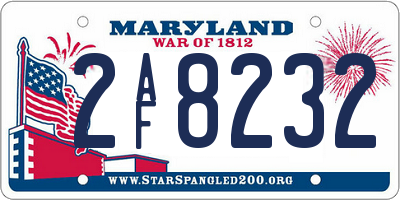 MD license plate 2AF8232