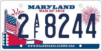 MD license plate 2AF8244
