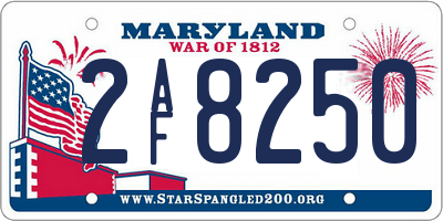 MD license plate 2AF8250