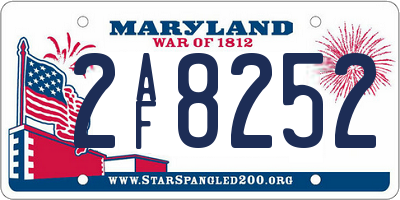 MD license plate 2AF8252