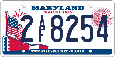 MD license plate 2AF8254