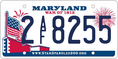 MD license plate 2AF8255