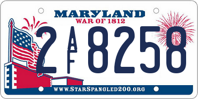 MD license plate 2AF8258