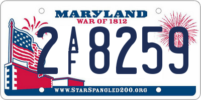 MD license plate 2AF8259