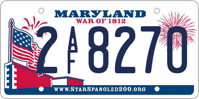 MD license plate 2AF8270