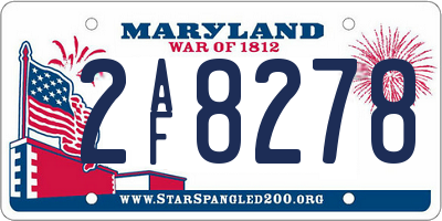 MD license plate 2AF8278