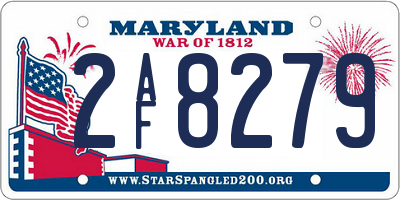 MD license plate 2AF8279