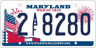 MD license plate 2AF8280
