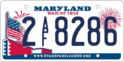 MD license plate 2AF8286