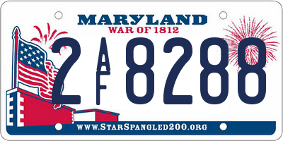 MD license plate 2AF8288