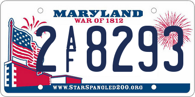 MD license plate 2AF8293