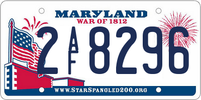 MD license plate 2AF8296