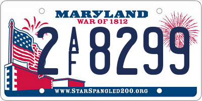 MD license plate 2AF8299