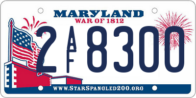 MD license plate 2AF8300