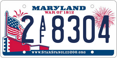 MD license plate 2AF8304