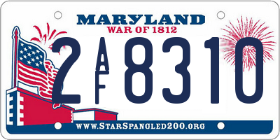 MD license plate 2AF8310