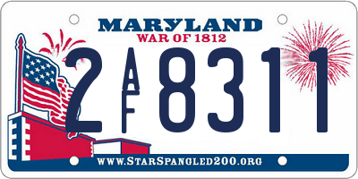 MD license plate 2AF8311