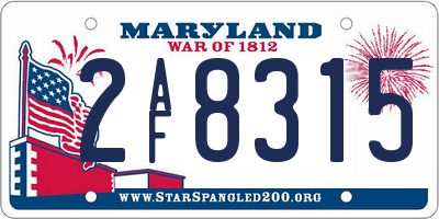 MD license plate 2AF8315