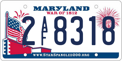 MD license plate 2AF8318