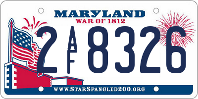 MD license plate 2AF8326